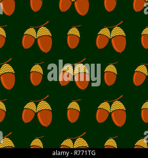 Acorn mûrs. motif transparent La texture de l'automne les écrous en chêne Banque D'Images