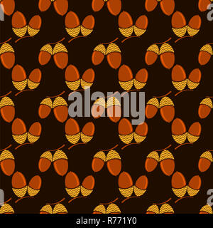 Fond d'Acorn mûrs. Chêne automne modèle transparente de noix et de graines Banque D'Images