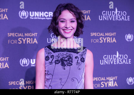 Rome, Italie. 06 Dec, 2018. Nicole Grimaudo tapis bleu et une séance de photos de la soirée spéciale pour la Syrie avec le spectacle 'Jugement Dernier' et le HCR à l'Auditorium Conciliazione à Rome. Crédit : Matteo Nardone/Pacific Press/Alamy Live News Banque D'Images