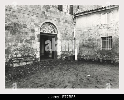 Ombrie Terni Porano Castel Rubello, c'est mon l'Italie, l'Italie Pays de l'histoire visuelle, Post-médiévale château servit d'abord de une forteresse, transformé en résidence à la Renaissance tardive propriétaires actuels a accordé la permission de photographier la pièce adjacente à l'entrée. Vues de l'extérieur intérieur vue des fresques au plafond. Banque D'Images