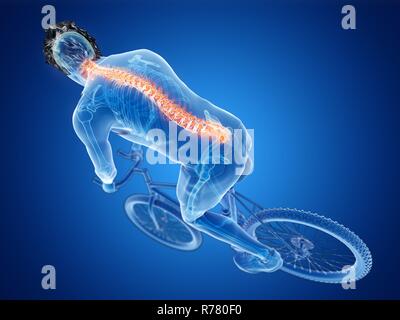 Rendu 3d illustration d'un cycliste. Banque D'Images