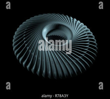 Les aubes de turbine isolé sur fond noir, 3D Rendering Banque D'Images