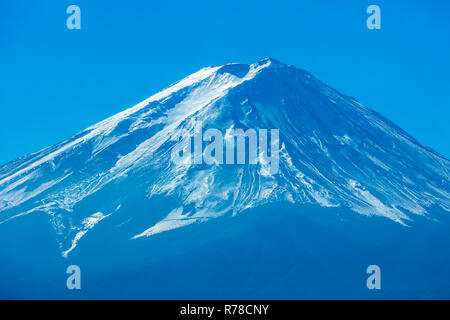 Le Mont Fuji enneigé close up, fujisan Kawaguchiko Banque D'Images