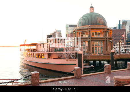 Quai Long, le port de Boston, Massachusetts, États-Unis d'Amérique. Banque D'Images