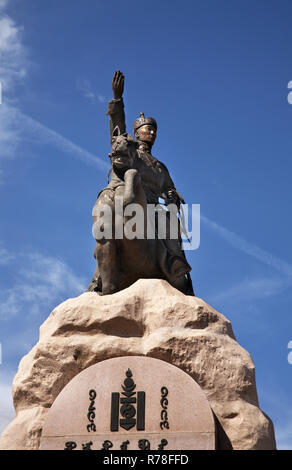 Monument à Damdin Sukhbaatar sur Grand Chinggis Khaan square à Oulan-Bator. La Mongolie Banque D'Images