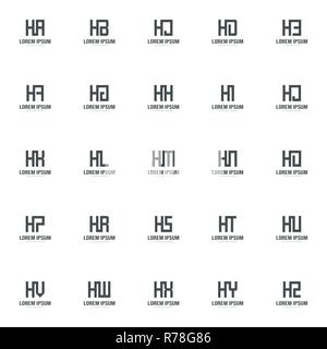 Ensemble de logo lettre modèle. Template design logo lettre minimale Illustration de Vecteur