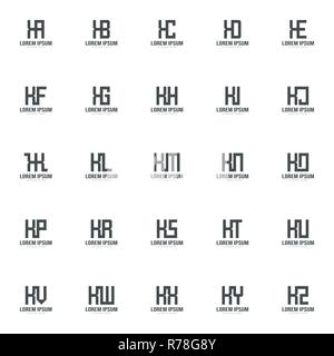 Ensemble de logo lettre modèle. Template design logo lettre minimale Illustration de Vecteur