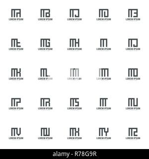 Ensemble de logo lettre modèle. Template design logo lettre minimale Illustration de Vecteur