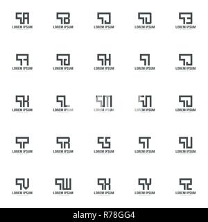 Ensemble de logo lettre modèle. Template design logo lettre minimale Illustration de Vecteur