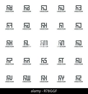 Ensemble de logo lettre modèle. Template design logo lettre minimale Illustration de Vecteur