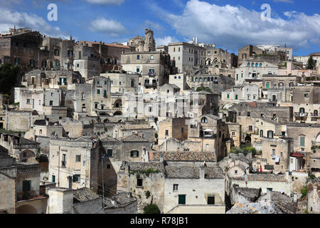 Centre historique, Sassi di Matera troglodytisme, UNESCO World Heritage Site, Matera, Basilicate, Italie Banque D'Images