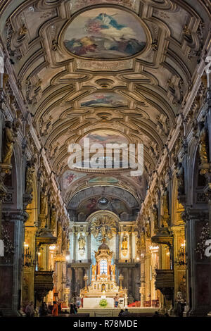 La Cathédrale métropolitaine de Santiago, de l'intérieur, Santiago, Chili Banque D'Images