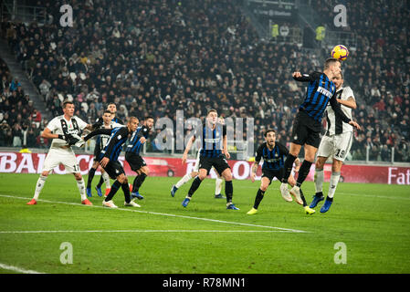 Turin, Italie. 07Th Dec 2018. Au cours de la Serie A match Juventus vs Inter. La Juventus a gagné 1-0 dans le stade Allianz dans la région de Turin, Italie, 7 décembre 2018 Credit : Alberto Gandolfo/Pacific Press/Alamy Live News Banque D'Images