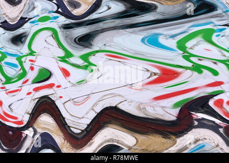 Marbrure sur papier liquide fond de peinture. Texture fluide peinture abstraite, art technique. Mélange coloré de l'acrylique de couleurs vives. Banque D'Images