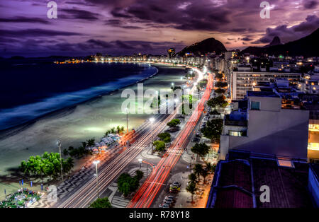 La plage de Copacabana, Rio de Janeiro, Brésil Banque D'Images