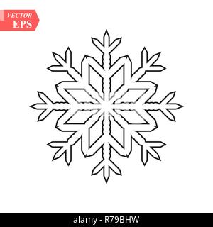 Icône flocon ou logo. Thème de Noël et d'hiver symbole. Et l'illustration vectorielle. Illustration de Vecteur
