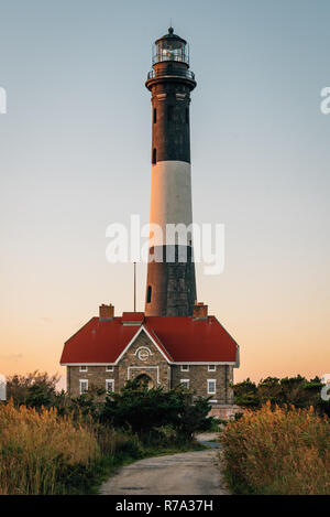 Fire Island phare au coucher du soleil, à Long Island, New York Banque D'Images