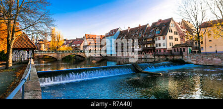 Belle vieille ville de Nuremberg,vue panoramique,Bavaria,Allemagne. Banque D'Images