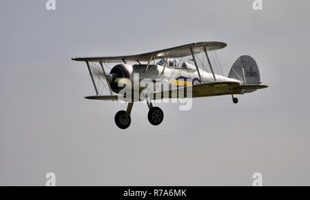 Gloster Gladiator afficher au spectacle militaire 2018 à Old Warden Banque D'Images