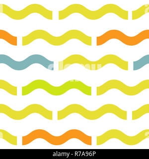 Motif géométrique vagues seamless. Style d'été simple arrière-plan. Décoration design coloré Banque D'Images