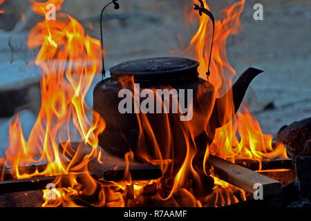 Black vieille fonte électrique au jeu. randonnée, trekking. Banque D'Images