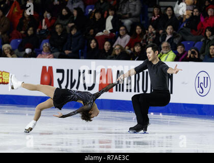 Vancouver, Colombie-Britannique, Canada. 7 Décembre, 2018. CHENG PENG et YANG JIN de Chine en compétition en couples Programme court aux championnats Senior Grand Prix of Figure Skating Final le 7 décembre 2018 à Vancouver, Colombie-Britannique, Canada. Crédit : Andrew Chin/ZUMA/Alamy Fil Live News Banque D'Images