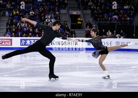 Vancouver, Colombie-Britannique, Canada. 7 Décembre, 2018. CHENG PENG et YANG JIN de Chine en compétition en couples Programme court aux championnats Senior Grand Prix of Figure Skating Final le 7 décembre 2018 à Vancouver, Colombie-Britannique, Canada. Crédit : Andrew Chin/ZUMA/Alamy Fil Live News Banque D'Images