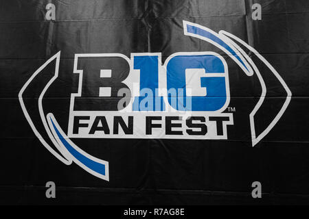 Le 1 décembre, 2018 : une vue détaillée d'un grand Fan Fest le logo s'affiche à la Big Ten 2018 Championnat de jeu entre le nord-ouest et les Wildcats Ohio State Buckeyes sur Décembre 01, 2018 au Lucas Oil Stadium à Indianapolis, IN. Adam Lacy/CSM. Banque D'Images