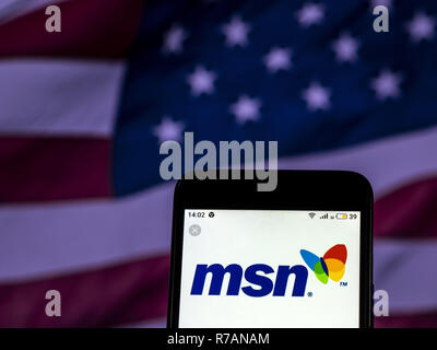 Kiev, Ukraine. 7 Décembre, 2018. Logo du portail MSN vu affichée sur téléphone intelligent. Crédit : Igor Golovniov SOPA/Images/ZUMA/Alamy Fil Live News Banque D'Images