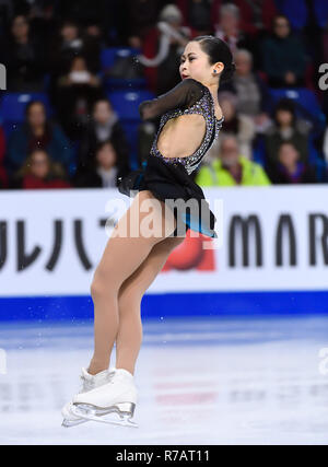 Vancouver, Canada. Dec 8, 2018. Satoko Miyahara du Japon fait concurrence au cours de la Ladies' senior de patinage libre à l'Union internationale de patinage (ISU) Grand Prix of Figure Skating Final à Vancouver, Canada, le 8 décembre 2018. Crédit : Andrew Soong/Xinhua/Alamy Live News Banque D'Images