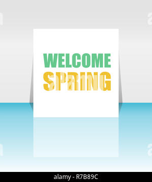 Bienvenue au printemps mots sur holiday card Banque D'Images