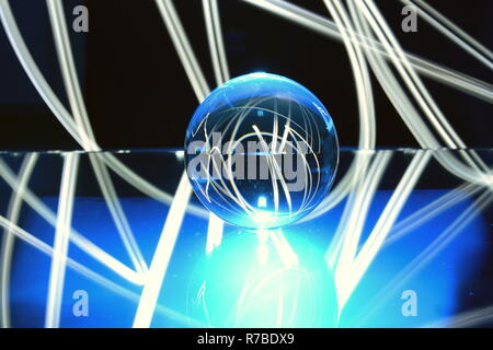 Glaskugel, Licht Kunst Licht, Hintergrund Banque D'Images