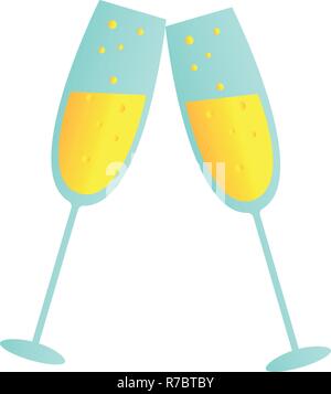 Paire de verres de champagne, ensemble de style sketch vector Illustration de Vecteur