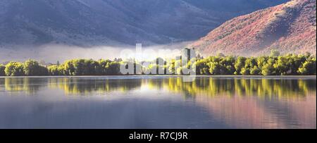 Réservoir de Mantoue vue paysage. Mantoue est une petite ville à la périphérie est Box Elder Comté, historiquement connue comme Utah Valley, Copenhague, Fla. Banque D'Images