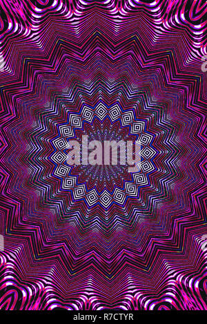 Bourgogne aux couleurs vives et de tons argent art fractal kaléidoscope Banque D'Images