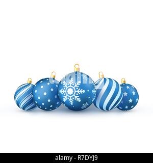 Jeu de boules de Noël. Maison de Vacances Nouvel An des arbres décoratifs les jouets. Vector illustration isolé sur fond blanc Illustration de Vecteur