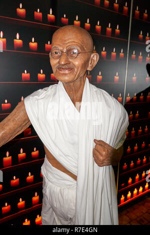 Montréal, Canada - le 23 septembre 2018 : le Mahatma Gandhi, leader et activiste indien. Musée de Cire Grévin à Montréal, Québec, Canada Banque D'Images