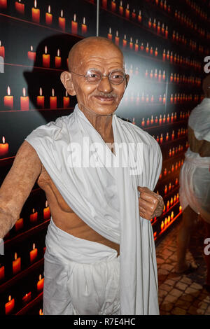 Montréal, Canada - le 23 septembre 2018 : le Mahatma Gandhi, leader et activiste indien. Musée de Cire Grévin à Montréal, Québec, Canada Banque D'Images