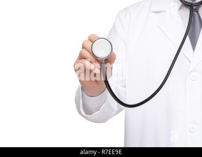 Médecin avec copie espace isolé sur fond blanc. Banque D'Images