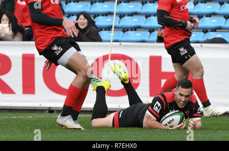 Kitaaoyama, Tokyo, Japon. 9Th Mar, 2018. Canon Eagles vs Honda Rugby Club de chaleur au cours de la Japan Rugby Top Ligue au Prince Chichibu Memorial Rugby à Tokyo au Japon le Dimanche, Décembre 09, 2018. Le score final de la chaleur 40 Honda, Canon Eagles 14. Photo par : Ramiro Agustin Vargas Tabares Crédit : Ramiro Agustin Vargas Tabares/ZUMA/Alamy Fil Live News Banque D'Images