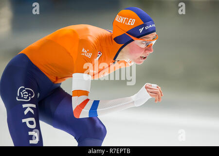 Tomaszów Mazowiecki, Pologne. 9Th Mar 2018. La Coupe du monde ISU Patinage de vitesse. 5000m femmes La division a, vainqueur Esmee Visser pendant Worldcup Tomaszow 9 Décembre : Crédit Photos Pro/Alamy Live News Banque D'Images