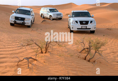 Jeep safari, désert, Émirat de Sharjah, Emirats Arabes Unis Banque D'Images