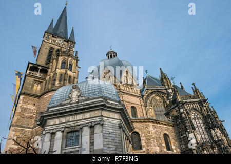 Cathédrale d'Aix, Site du patrimoine mondial de l'UNESCO, en Rhénanie du Nord-Westphalie, Allemagne Banque D'Images