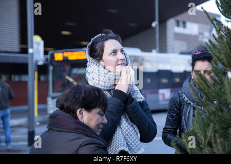 Rome, Italie. 9Th Mar 2018. Roma, Italie. Le 08 déc, 2018. Les bénévoles de l'Association Expérience Baobab avec quelques garçons migrants décorer, Spauracchio l'arbre consacré aux migrants à Rome. Crédit : Matteo Nardone/Pacific Press/Alamy Live News Banque D'Images