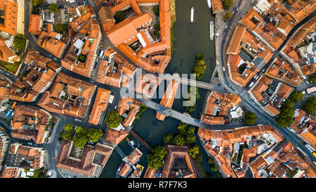 Vue aérienne de la vieille ville de Bamberg, Allemagne Banque D'Images