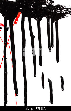 La peinture noire sur un fond blanc Banque D'Images