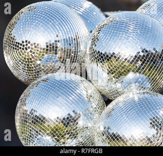 Boule disco argent close up shot Banque D'Images