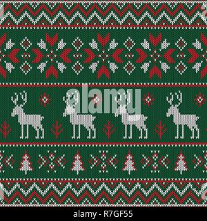 Motif tricoté de Noël. Motif géométrique d'hiver seamless. Conception pour pull, écharpe, Consolateur ou la texture des vêtements. Vector illustration. Illustration de Vecteur