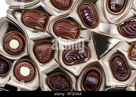 Gros plan de la boîte de chocolats Banque D'Images