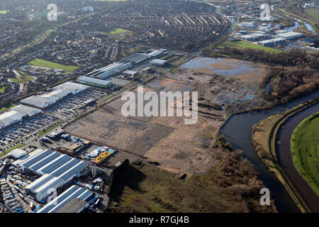 Vue aérienne du terrain de développement sur Wheatley Hall Road, Doncaster Banque D'Images